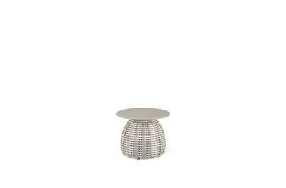 PORCINI 20D x 16H WOVEN SIDE TABLE W/ CERAMIC TOP