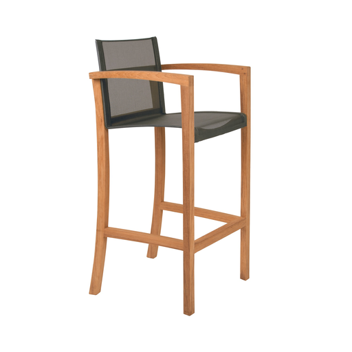 XQI BAR CHAIR/TEAK FRAME/BLACK BATYLINE