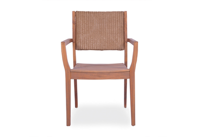 LOOM BACK TEAK DINING ARM CHAIR