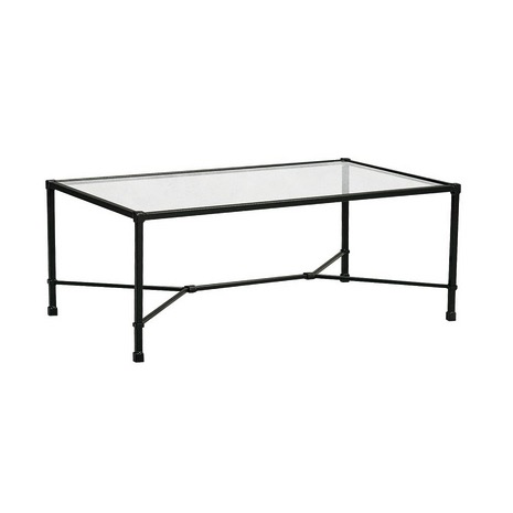 VENETIAN 26 x 43 RECTANGULAR COFFEE TABLE WITH GLASS TOP