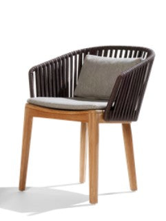 MOOD DINING ARMCHAIR / TEAK BASE (cushions not included)