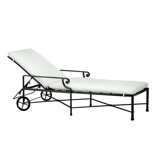 VENETIAN CHAISE WITH WHEELS/CUSHION IN GRADE A FABRIC