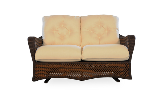 GRAND TRAVERSE LOVE SEAT GLIDER / GRADE A FABRIC/SELF WELT