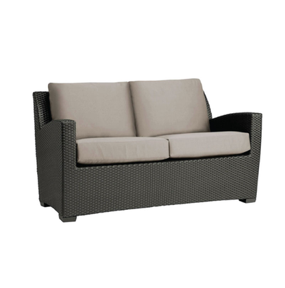 FUSION PILLOW BACK LOVESEAT IN BRONZE WITH GRADE A FABRIC