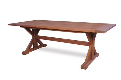 TEAK 87x39 DINING TABLE WITH TRESTLE BASE