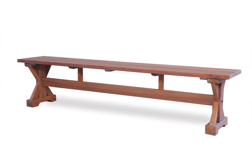 TEAK 79x14 BENCH WITH TRESTLE BASE