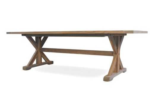 TEAK 99x40 DINING TABLE WITH TRESTLE BASE