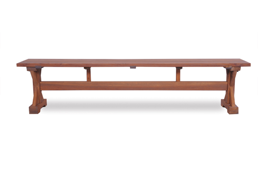 TEAK 79x14 BENCH WITH TRESTLE BASE